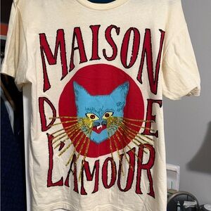 Gucci Ivory Tee with Red Accents